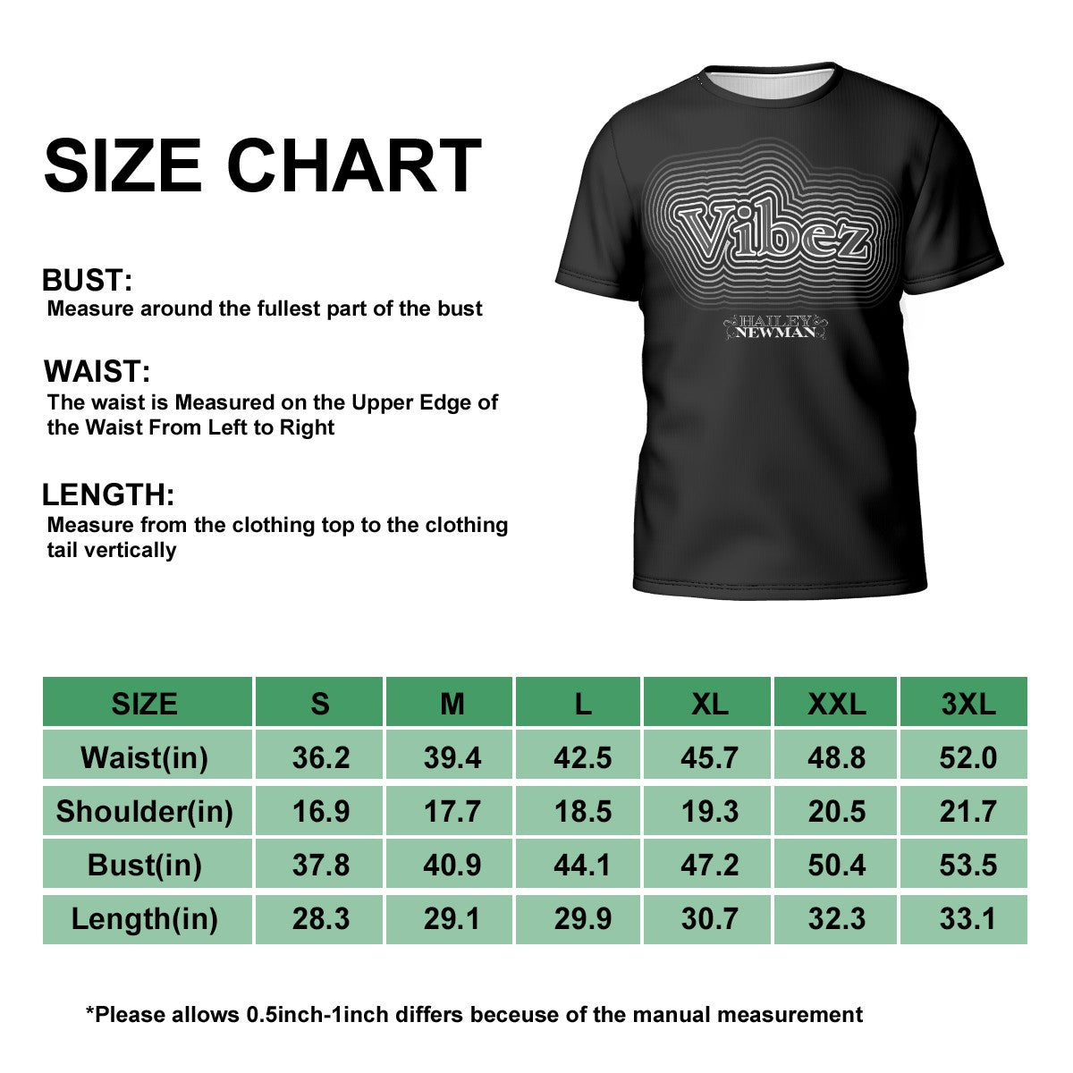 Unisex Hailey Newman Vibez T-Shirt (Black)