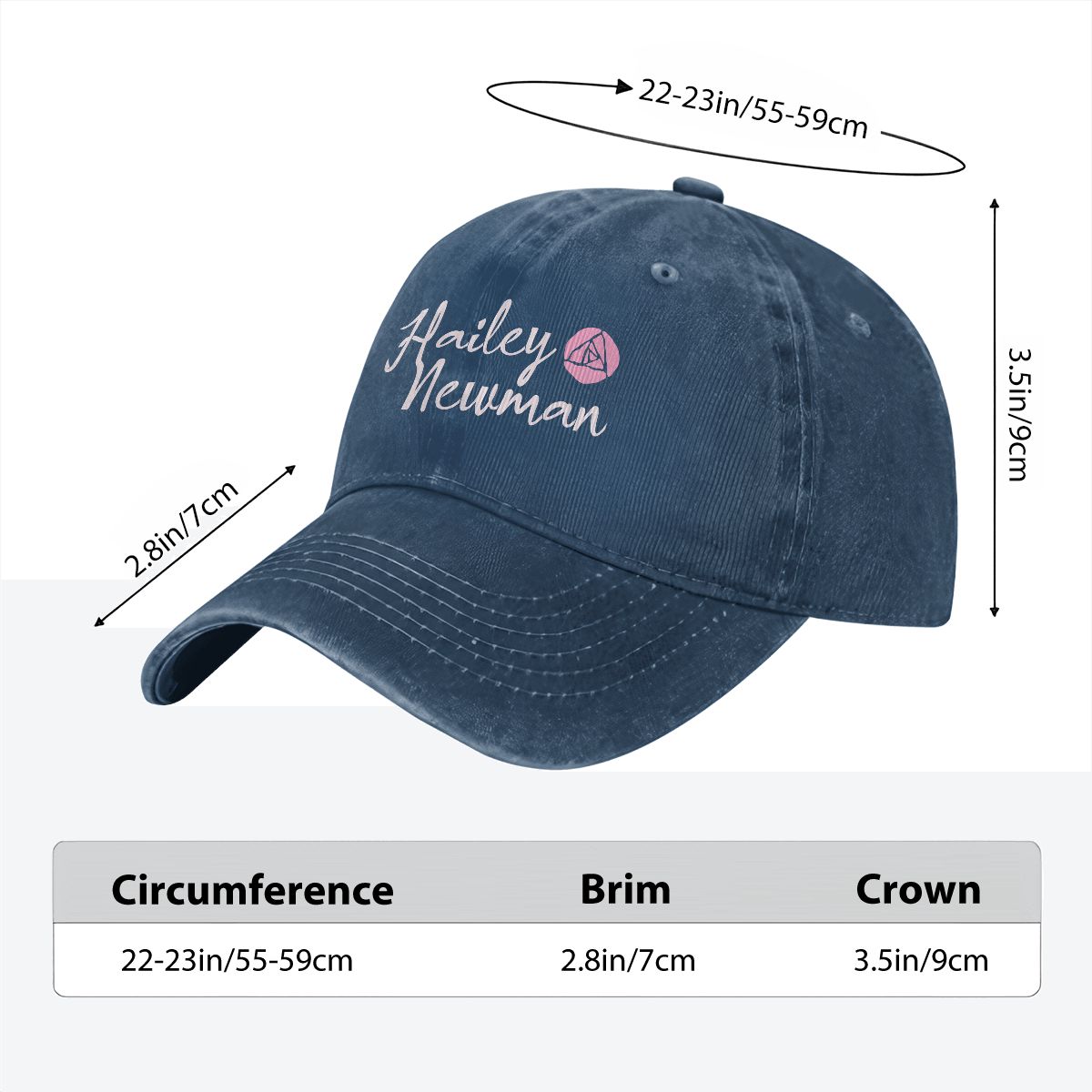 Unisex Washed Denim Baseball Cap