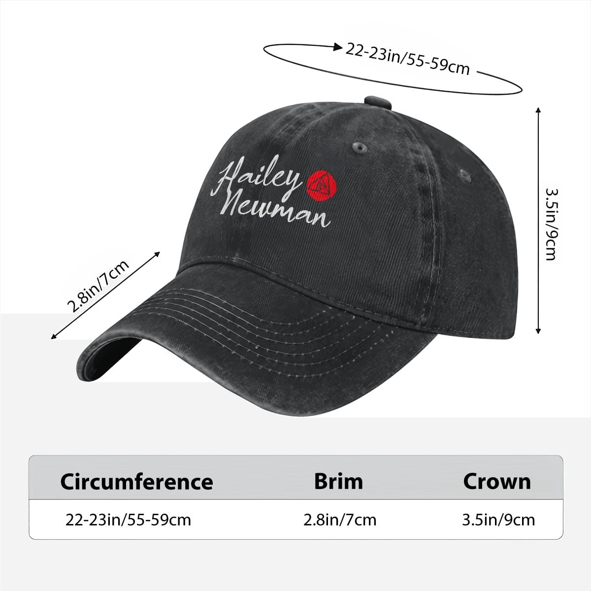 Unisex Washed Denim Baseball Cap