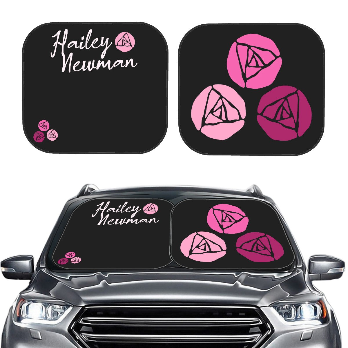 Hailey Newman | Foldable Front Windshield Sun Shade 2 pcs