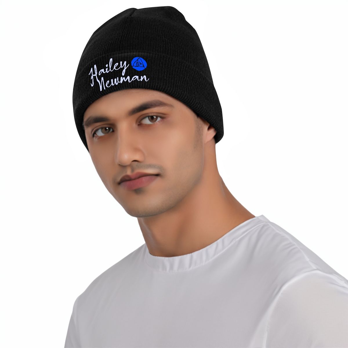 Knit Hat with Heat Transfer Patch