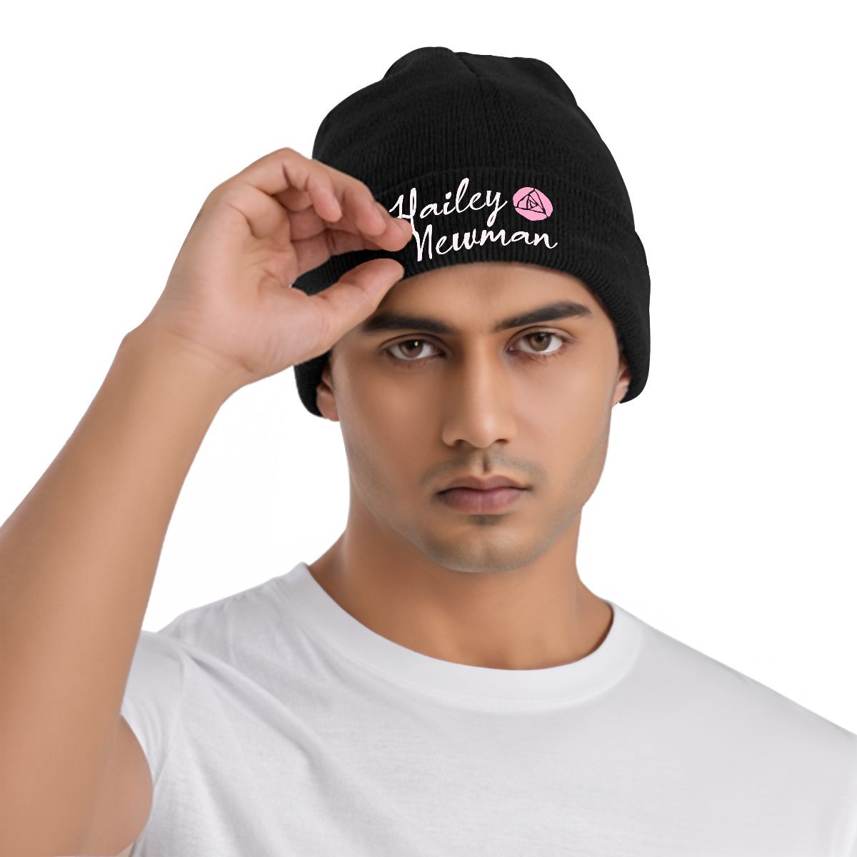 Knit Hat with Heat Transfer Patch