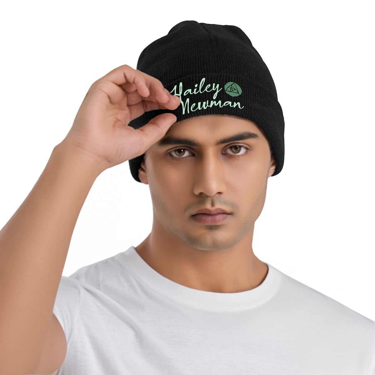 Knit Hat with Heat Transfer Patch