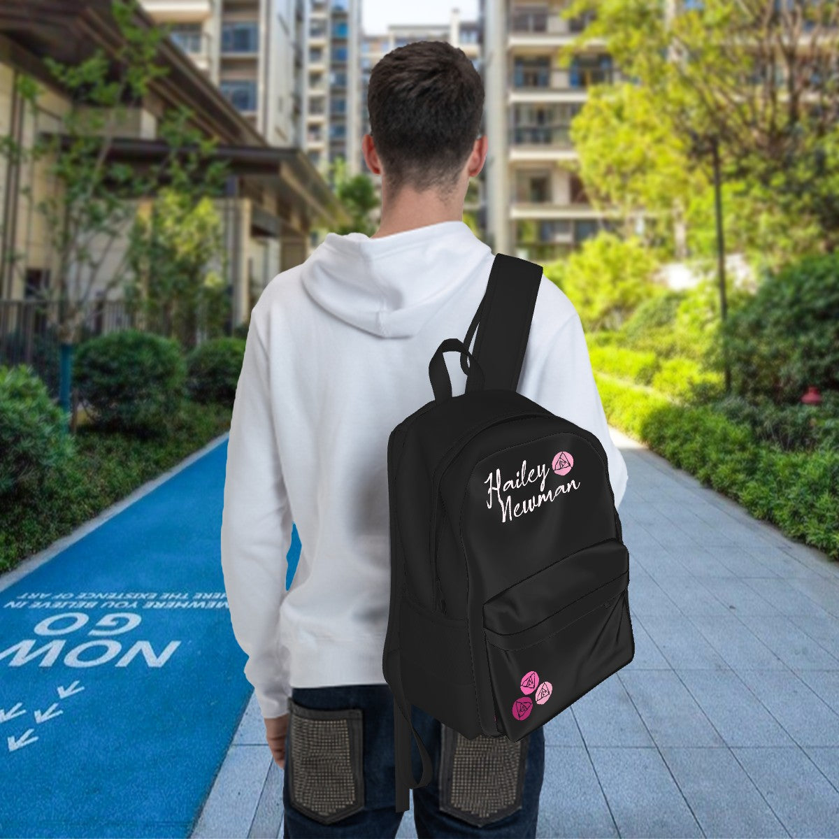 Hailey Newman | Large Capacity Oxford Backpack with Front Pocket