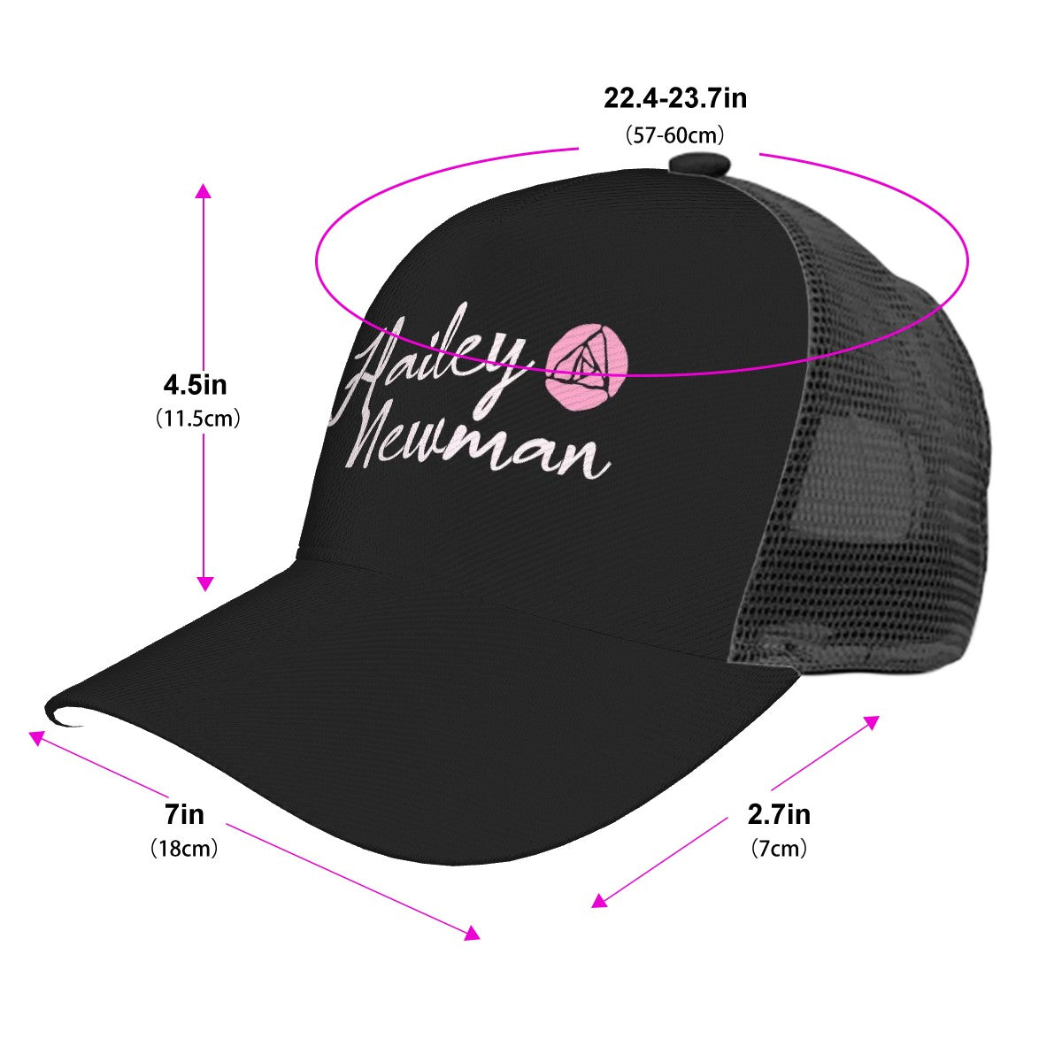 Hailey Newman | Mesh Baseball Cap (Full Pattern)