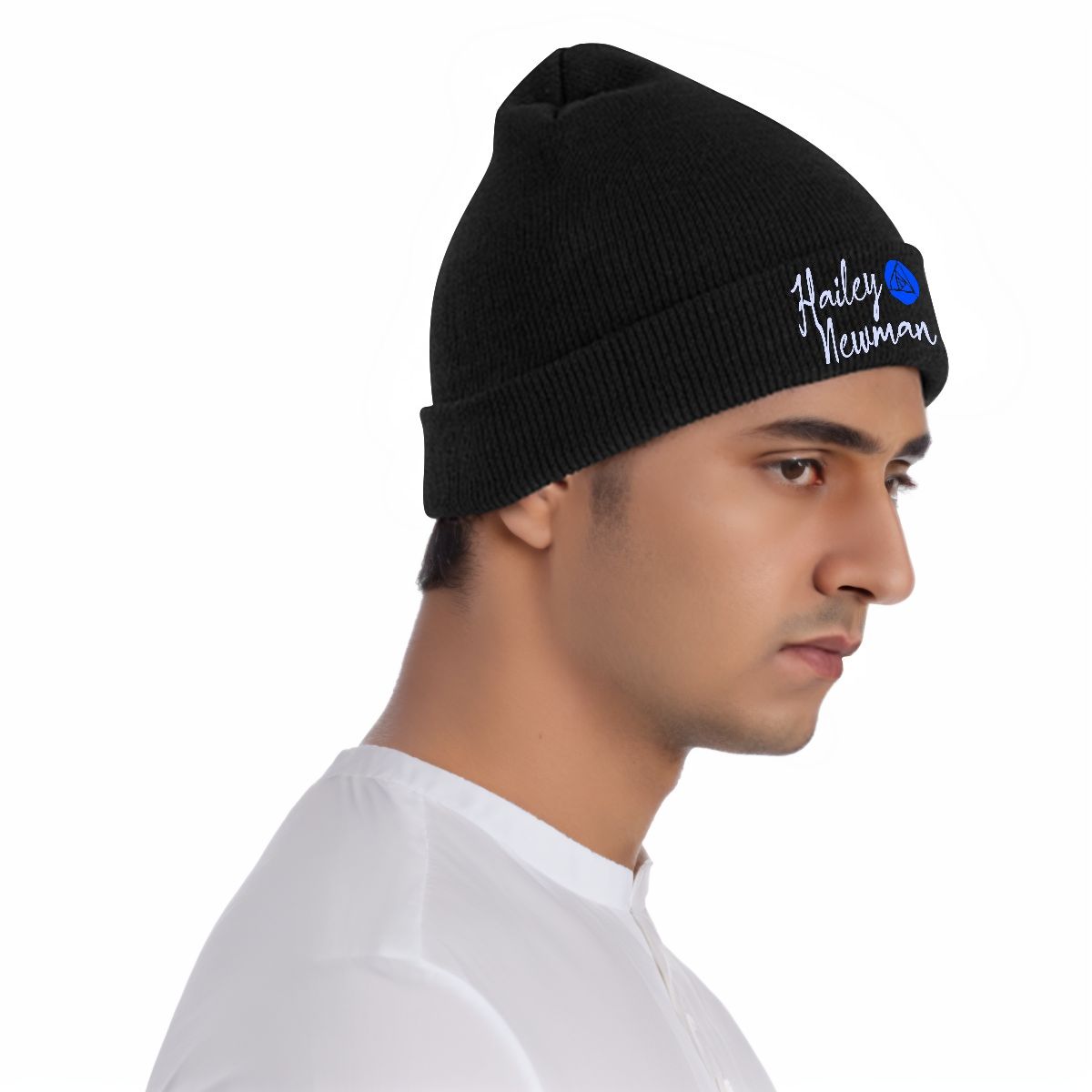 Knit Hat with Heat Transfer Patch