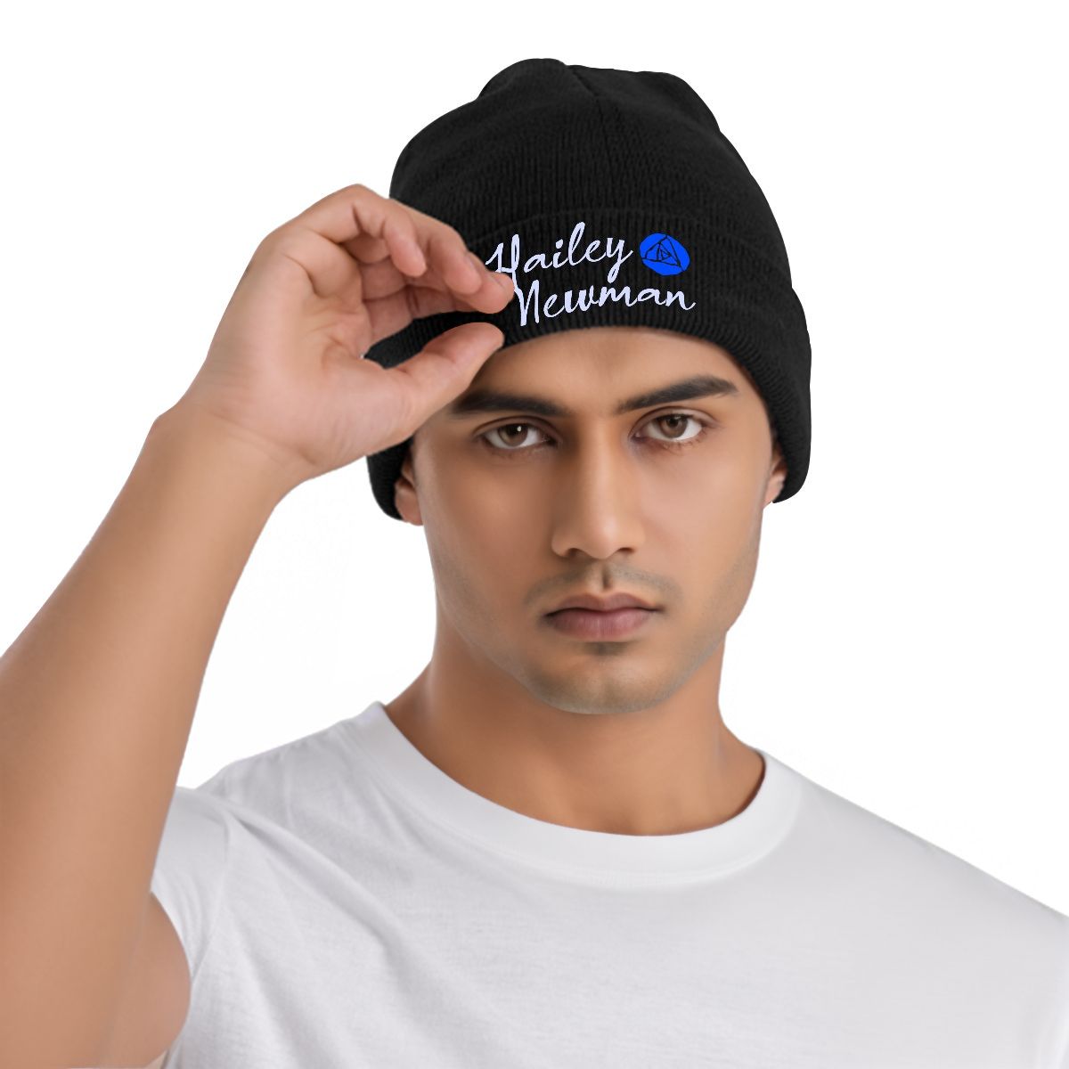 Knit Hat with Heat Transfer Patch