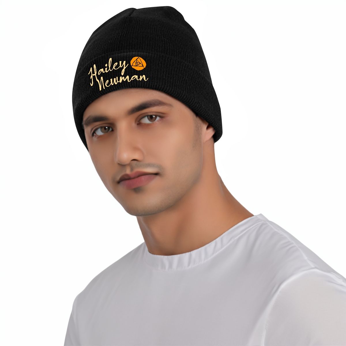 Knit Hat with Heat Transfer Patch