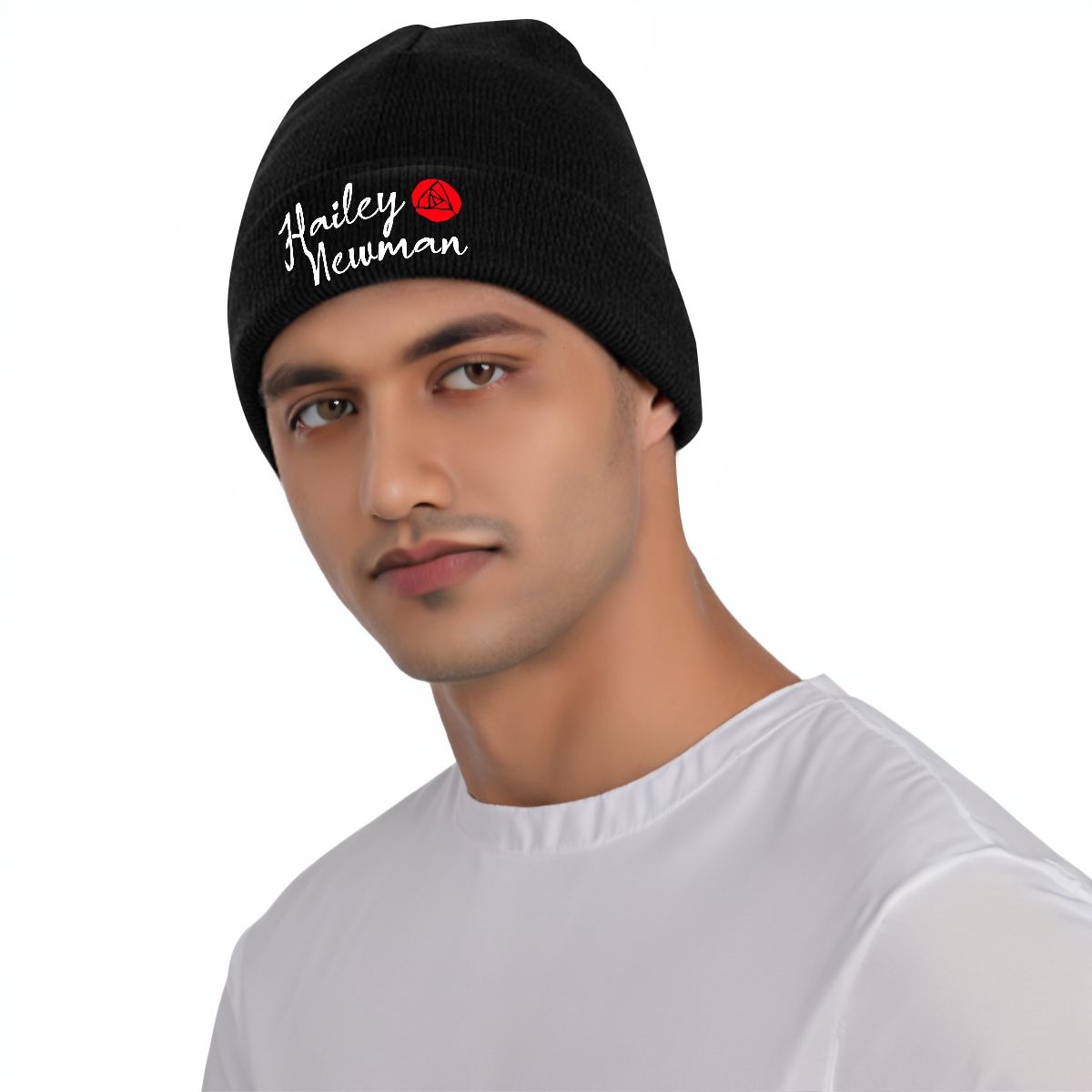 Knit Hat with Heat Transfer Patch